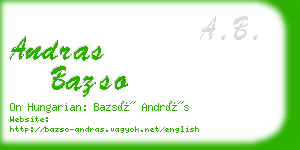 andras bazso business card